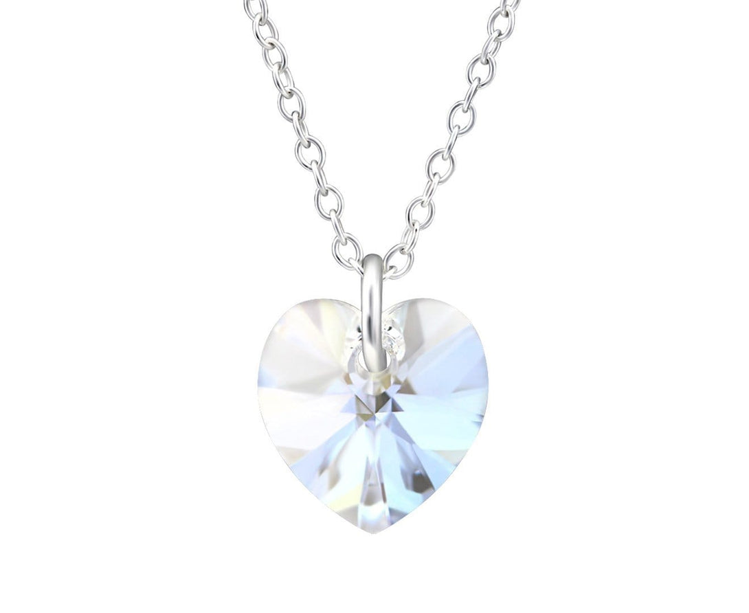 Sterling Silver Heart La Crystal Necklace Made With Swarovski Crystal