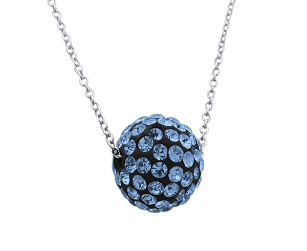 Sterling Silver Crystal Ball Necklace
