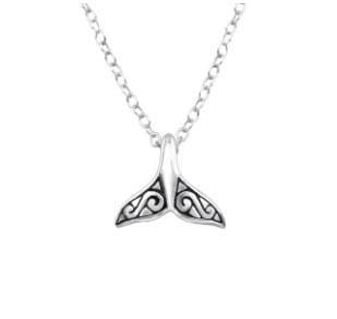 Silver Whales Tail Necklace