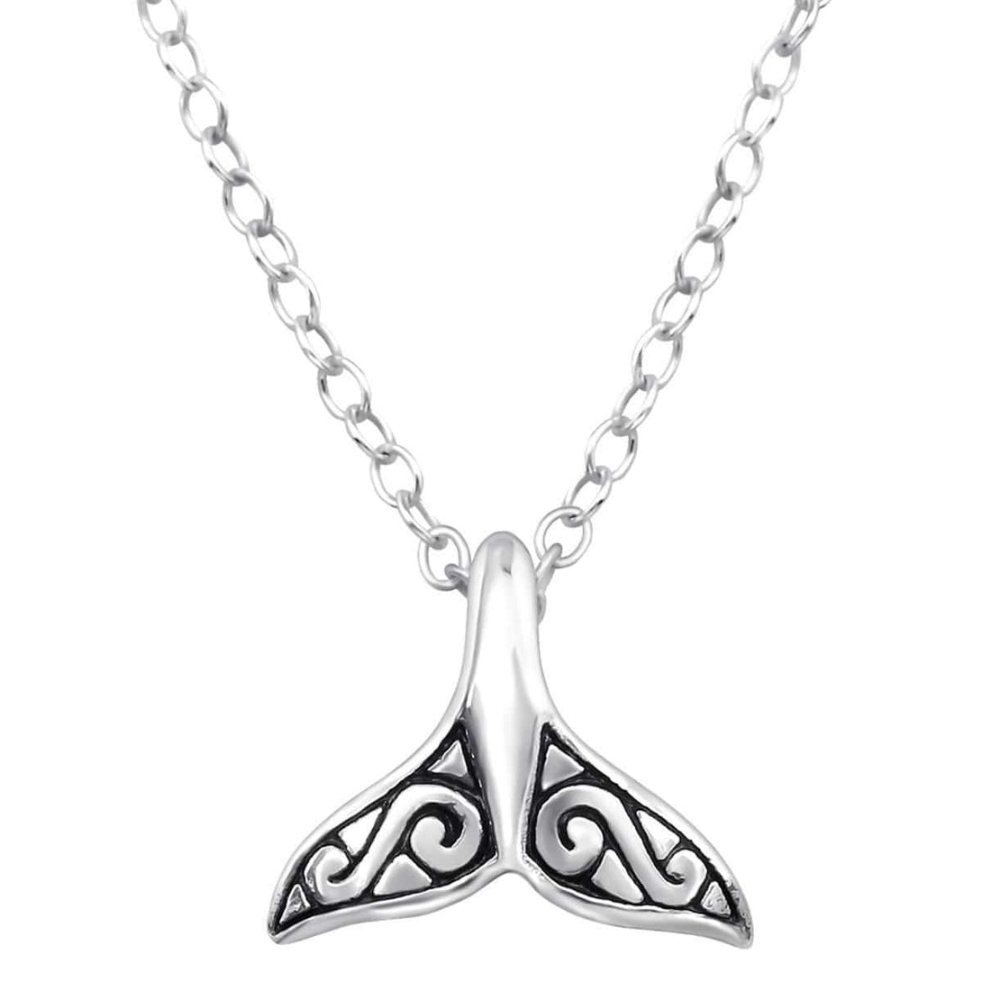 Silver Whales Tail Necklace
