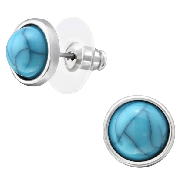 Fashion Round Turquoise Stud Earrings