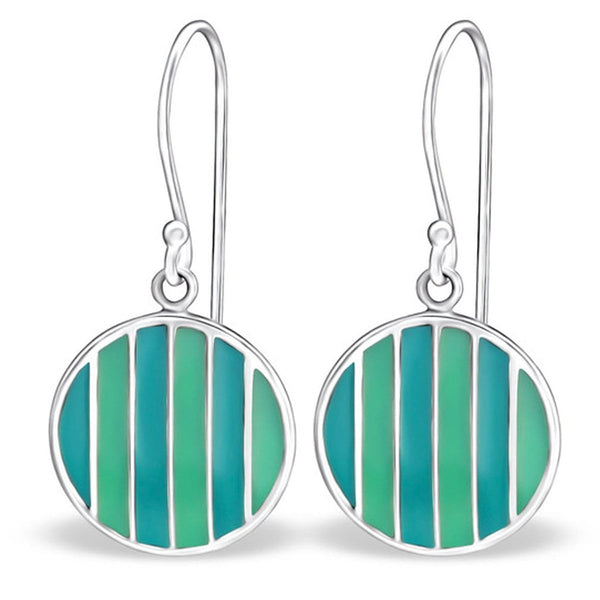 Sterling Silver Round Turquoise Earrings