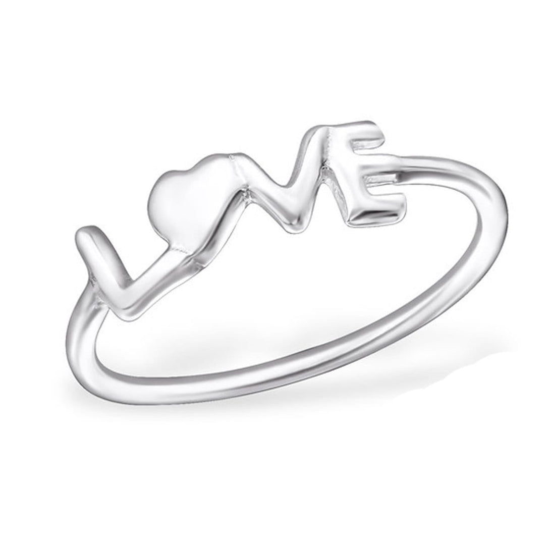 Sterling Silver Love Midi Ring