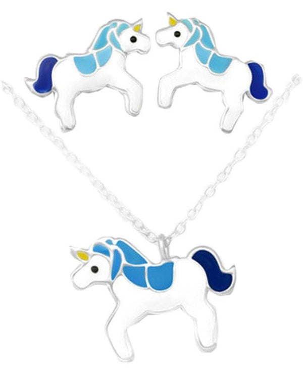 Kids Silver Unicorn Jewellery Set