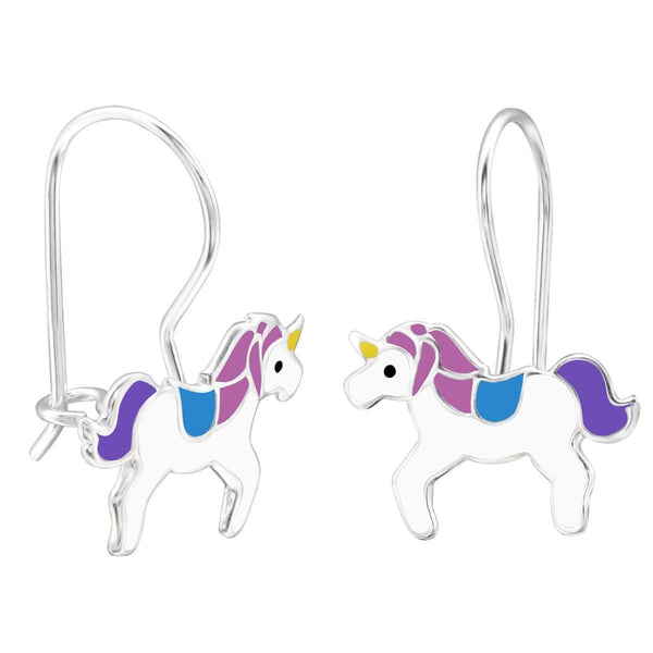 Kids Silver Unicorn Earrings