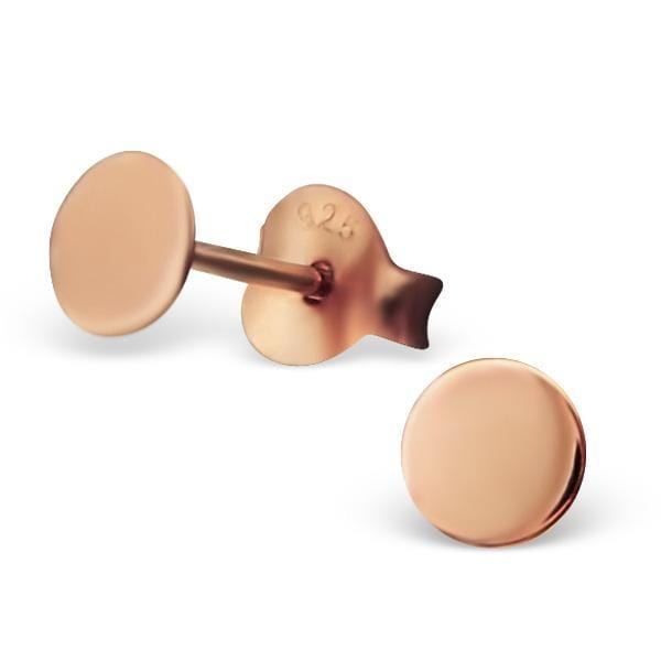 Round Rose Gold Plated Ear Studs