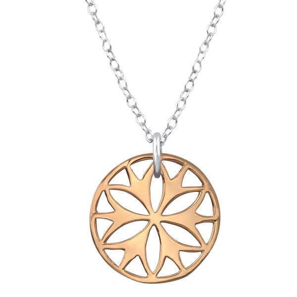 Silver Mosaic Necklace Rose Gold