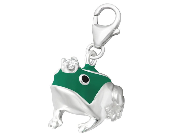 Sterling Silver Frog Clip on Charm