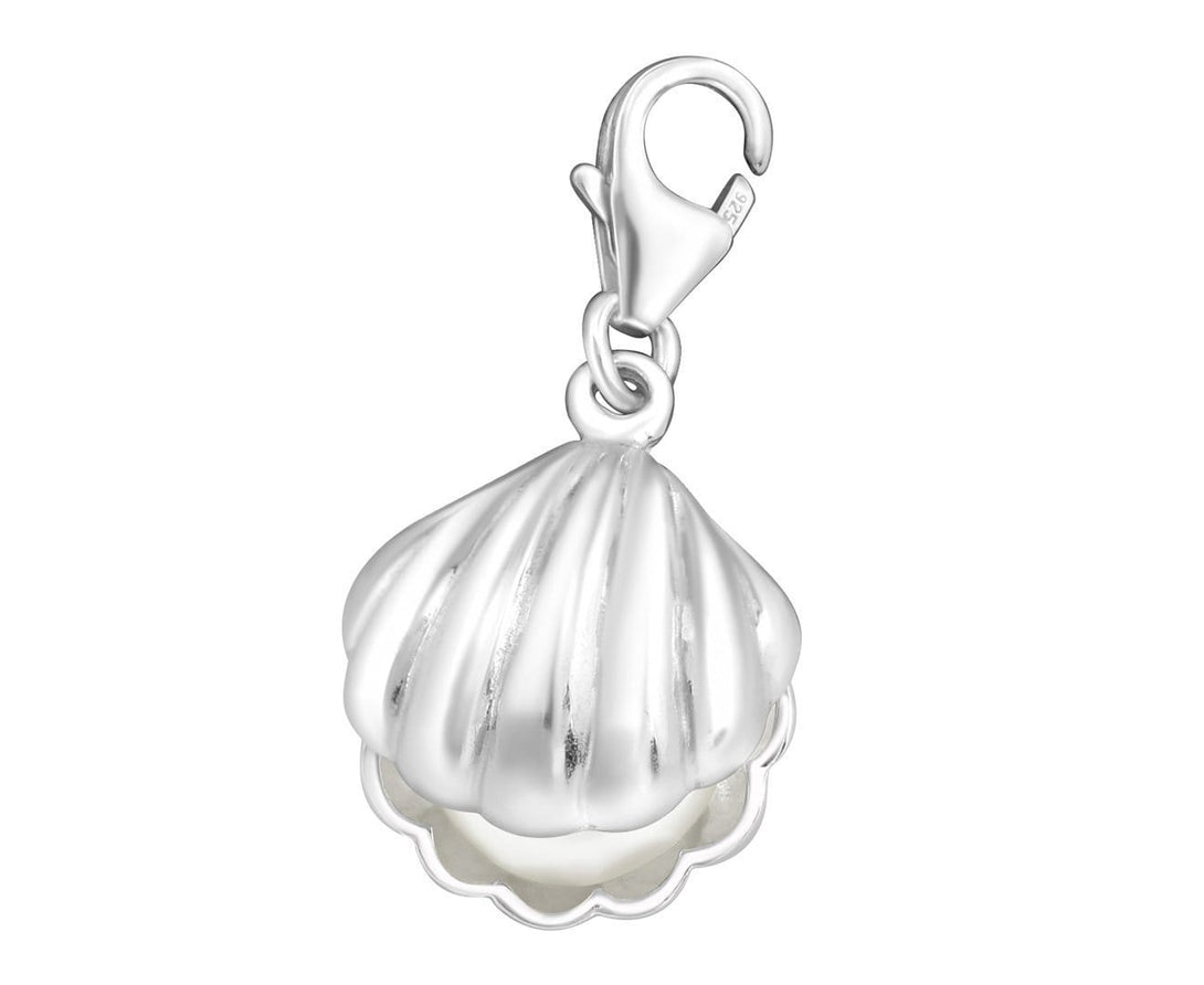 Sterling Silver Pearl Clip on Charm