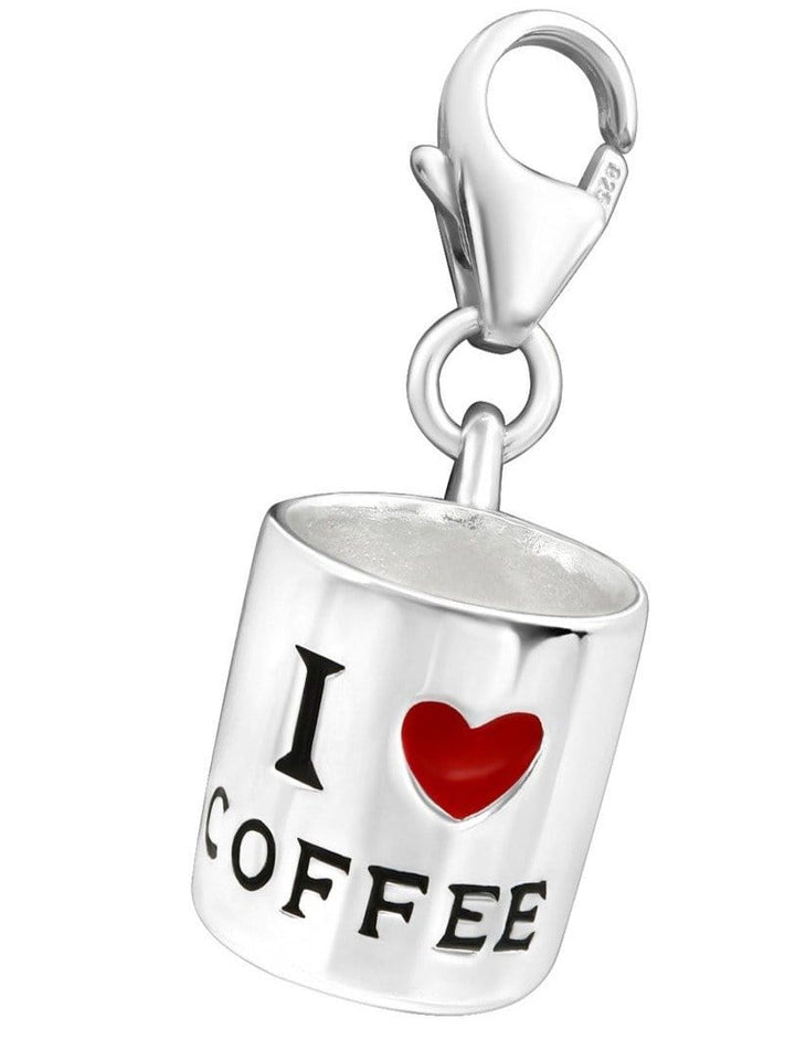 Sterling Silver Coffee Cup Clip on Charm