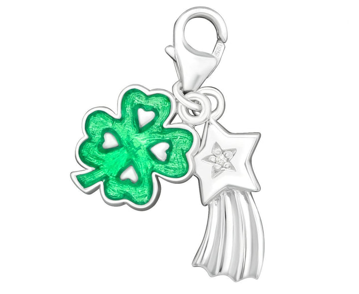 Sterling Silver Lucky Clover Clip on Charm