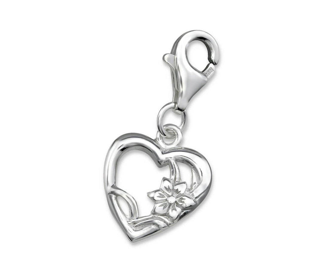 Sterling Silver Heart Charm With Lobster
