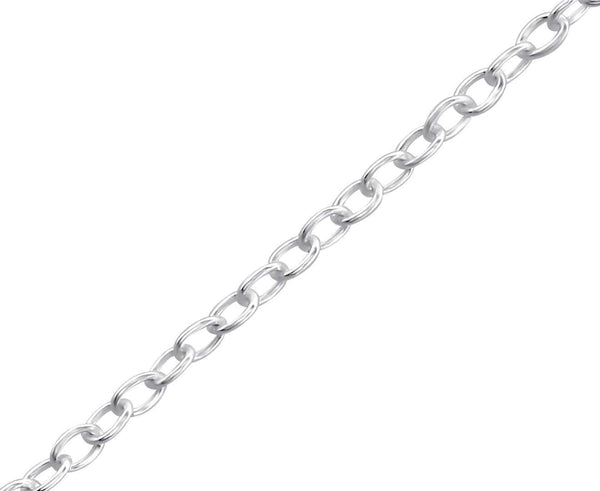 Sterling Silver 18cm Cable Chain Bracelet