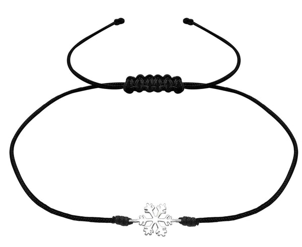 Sterling Silver Snowflake Corded Bracelet