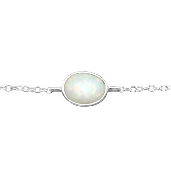 Silver Opal Bracelet-Fire Snow