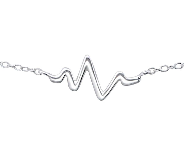 Sterling Silver Heartbeat Bracelet