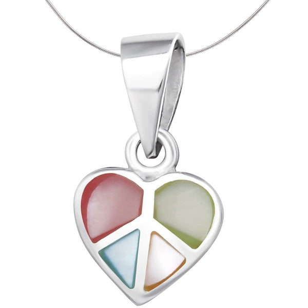 Colorful Sterling Silver Heart Pendant