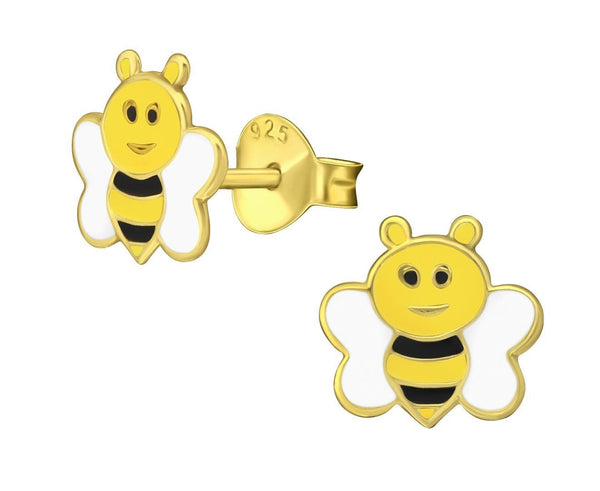 Children's Silver Bee Stud Earrings