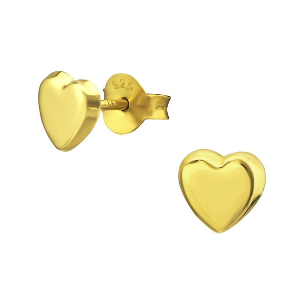 Silver Gold Heart Earrings