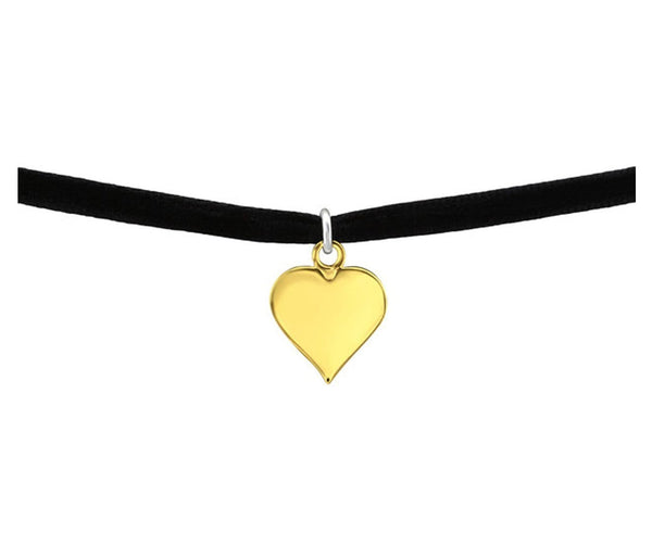 Sterling Silver Heart Choker Necklace