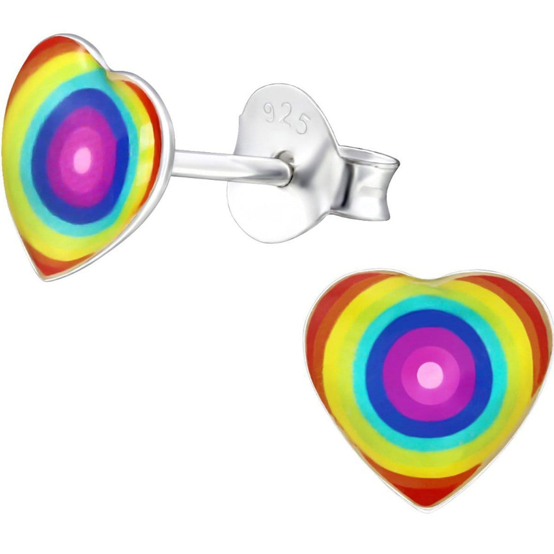 Children Colorful Heart Earrings