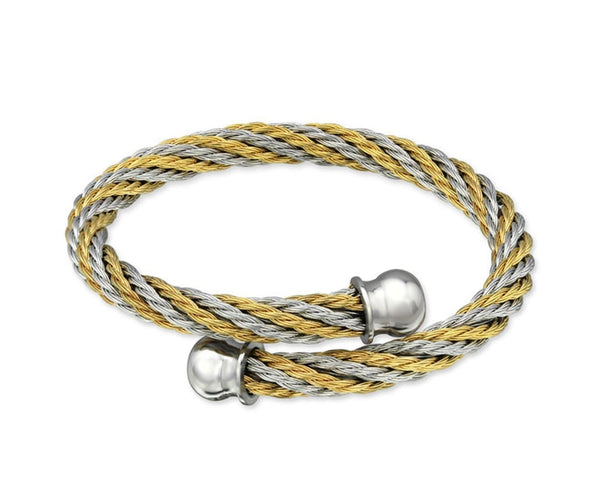 Surgical Steel Two Tone Twisted Bracelet