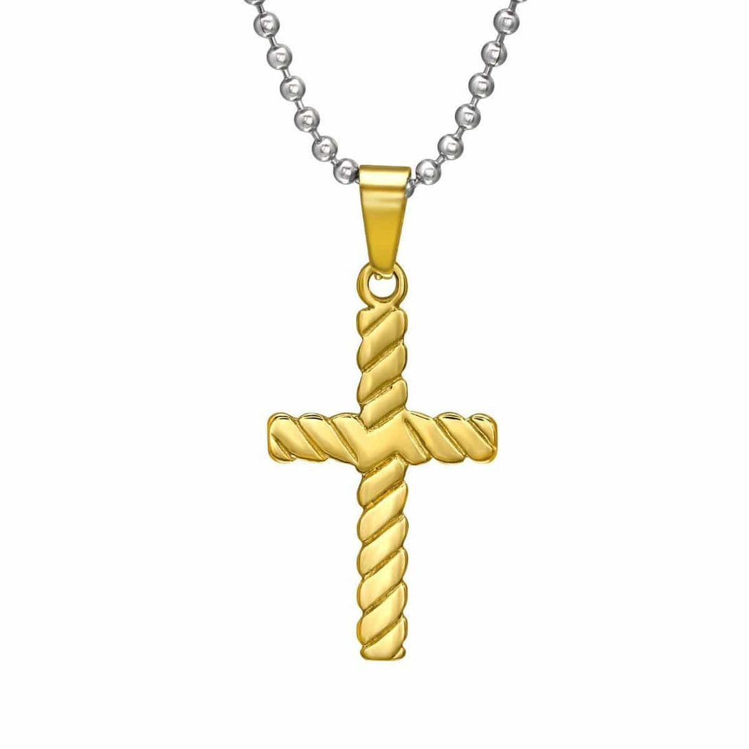 Gold Plated Steel Cross Necklace