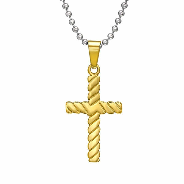 Gold Plated Steel Cross Necklace