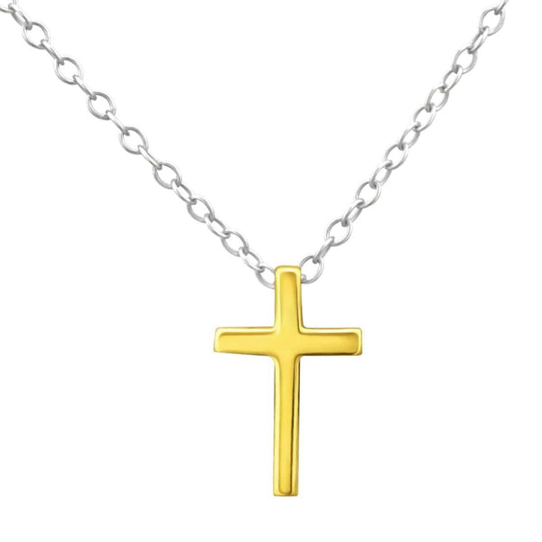 Gold Plated 925 Sterling Silver Cross Necklace