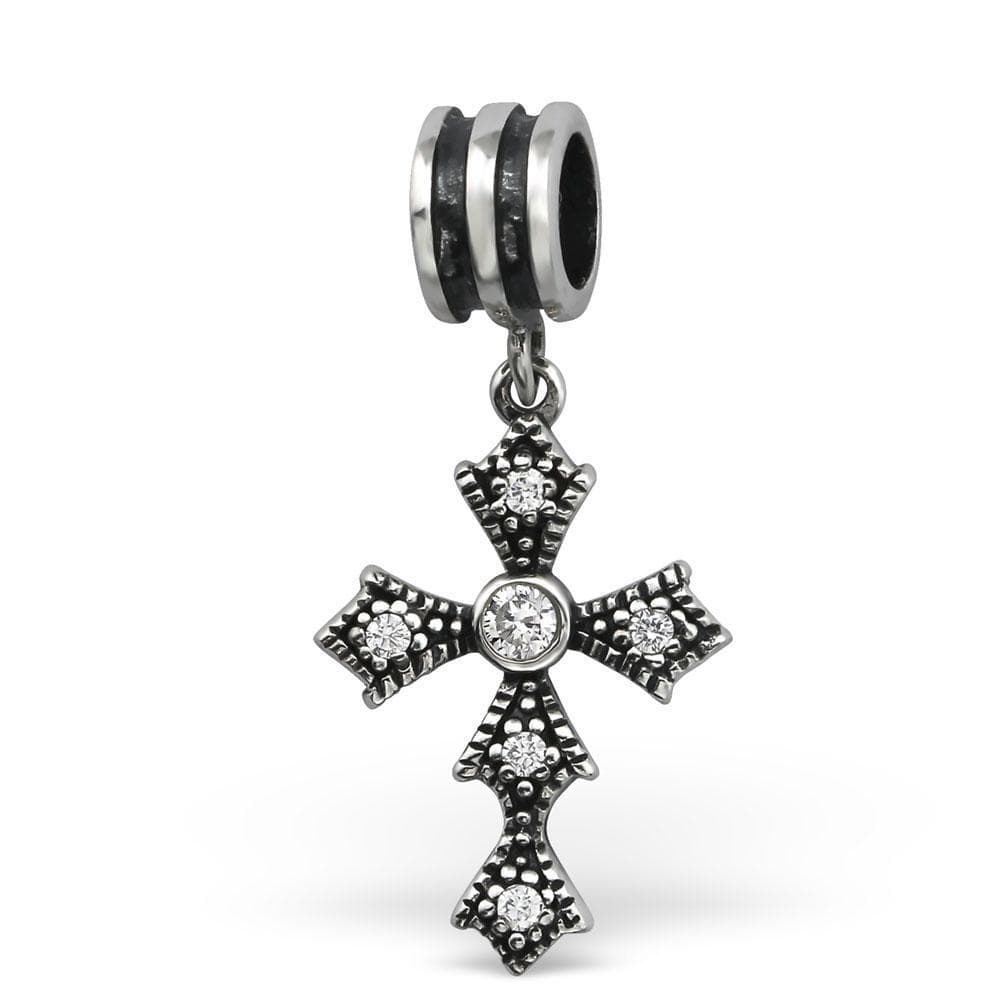 Sterling Silver Hanging Cross Bead
