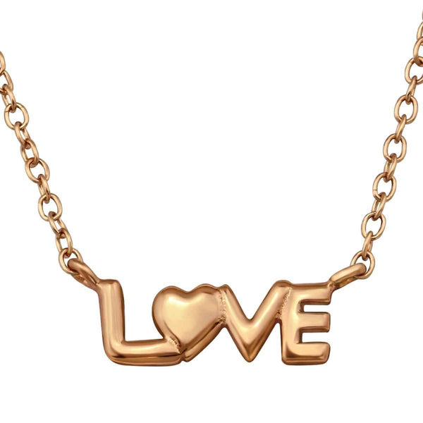 Rose Gold Sterling Silver Love Necklace