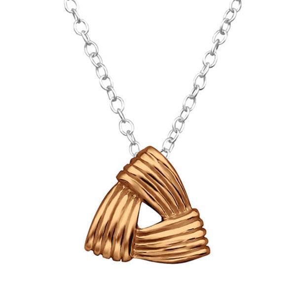 Sterling Silver Rose Gold Triangle Necklace
