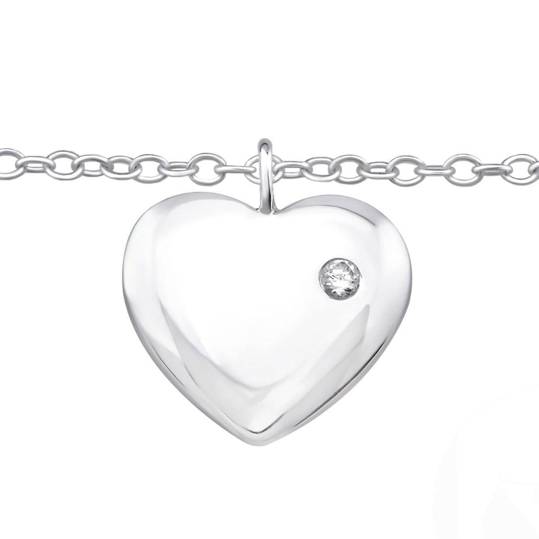 Silver Heart Anklet