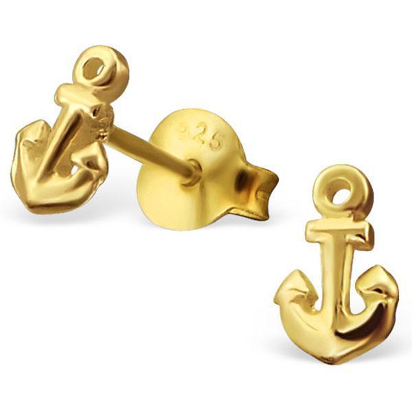 Kids Gold Plated on Sterling Silver Anchor Earrings