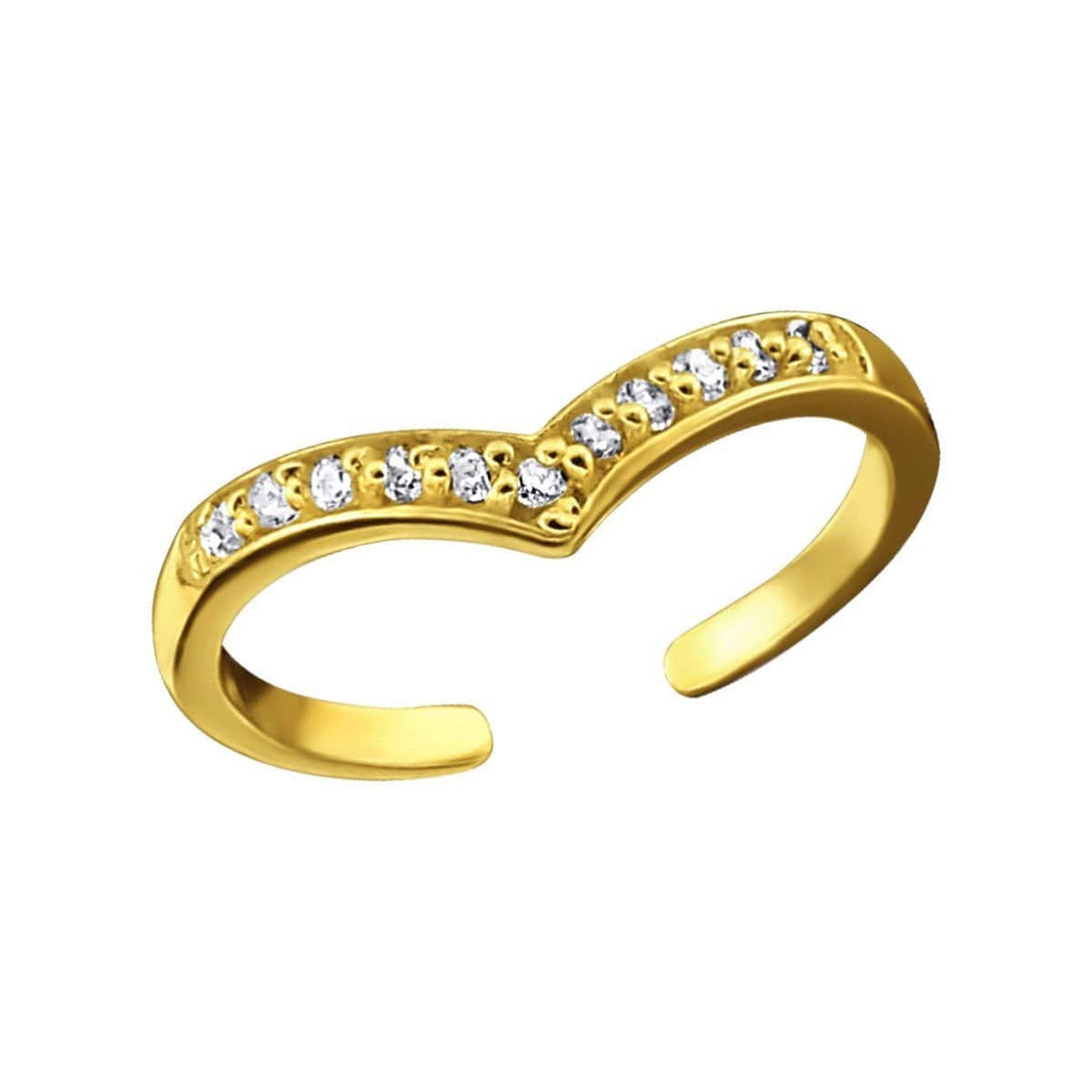 Gold Plated Sterling Silver heart Toe Ring
