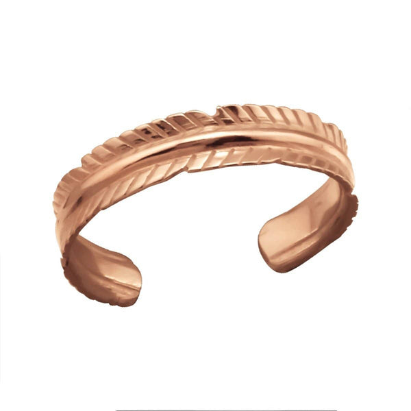 Rose Gold Plated Silver Leaf Toe Ring