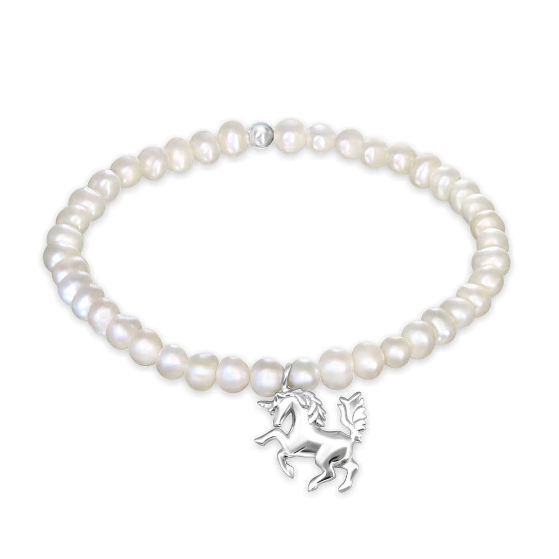 Sterling Silver Unicorn Pearl Bracelet