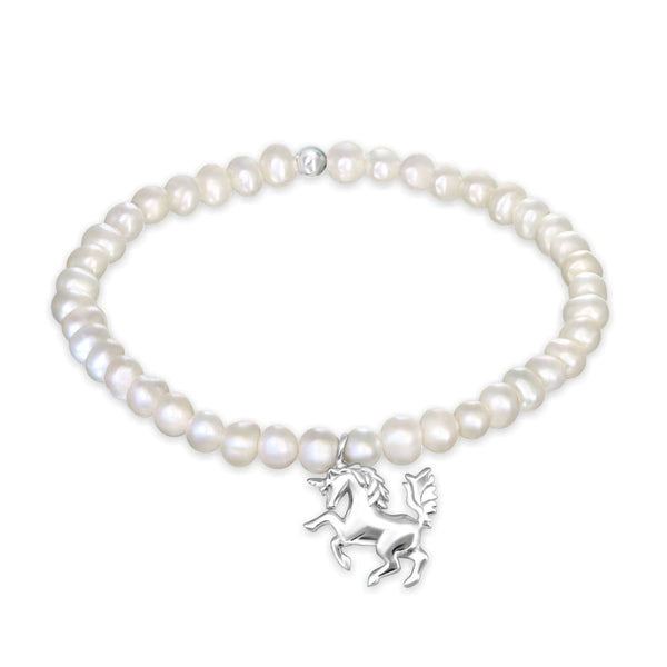 Sterling Silver Unicorn Pearl Bracelet