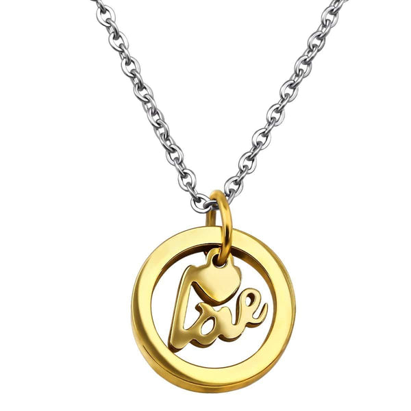 Love Charm Necklace Gold Plated