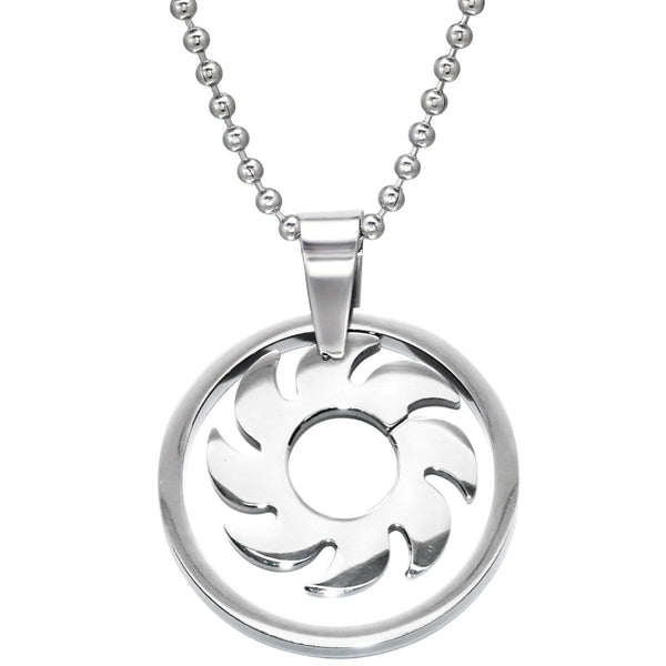 Stainless Steel Gear Pendant Necklace