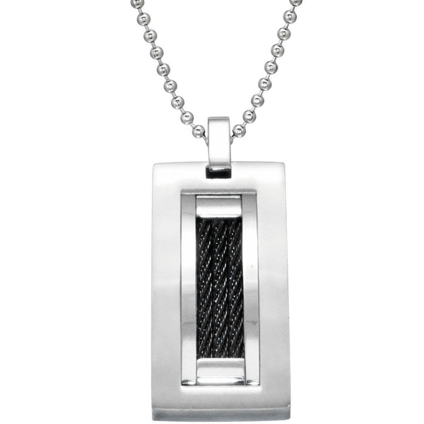 Stainless Steel Layers Tag Pendant Necklace
