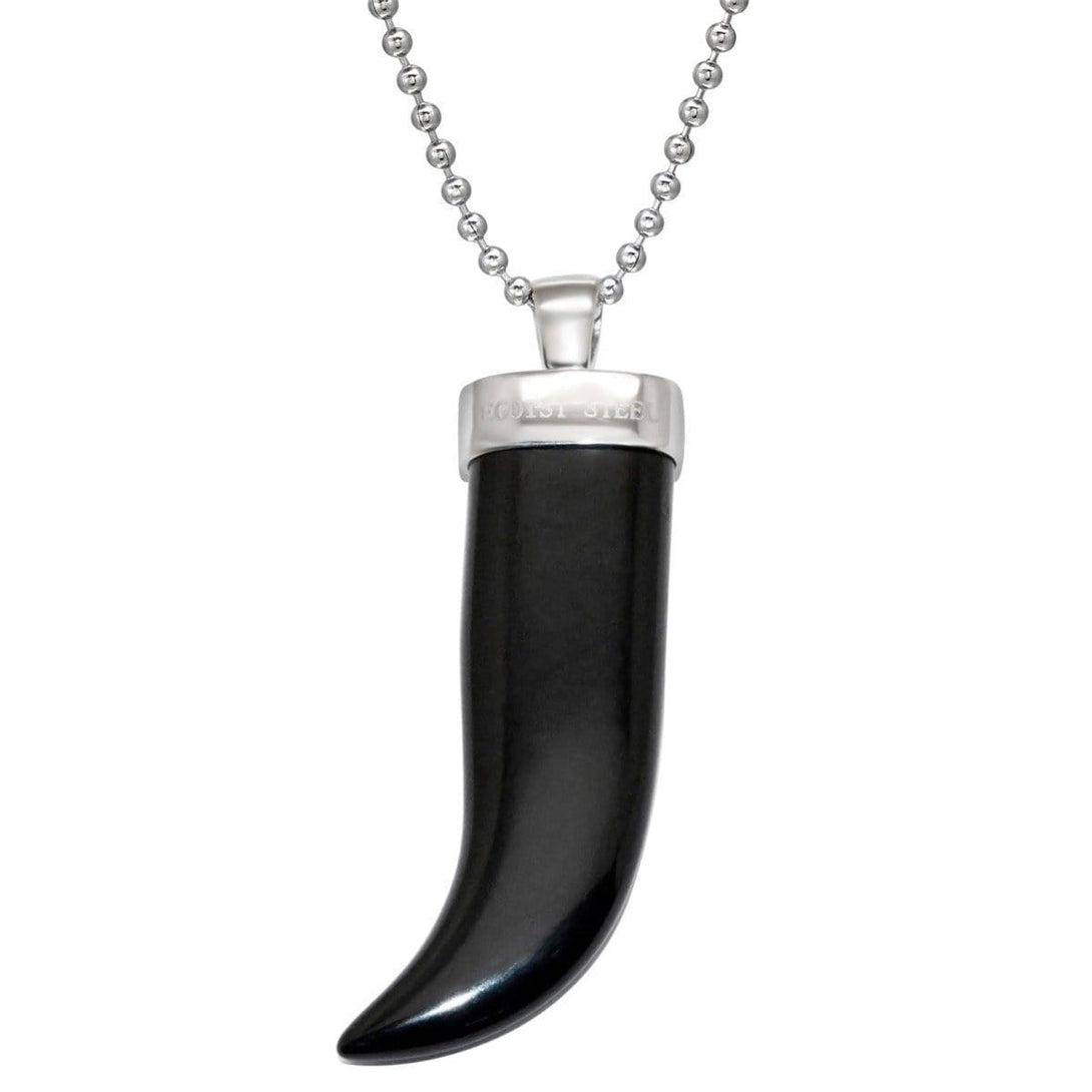 Surgical Steel Horn Pendant Necklace