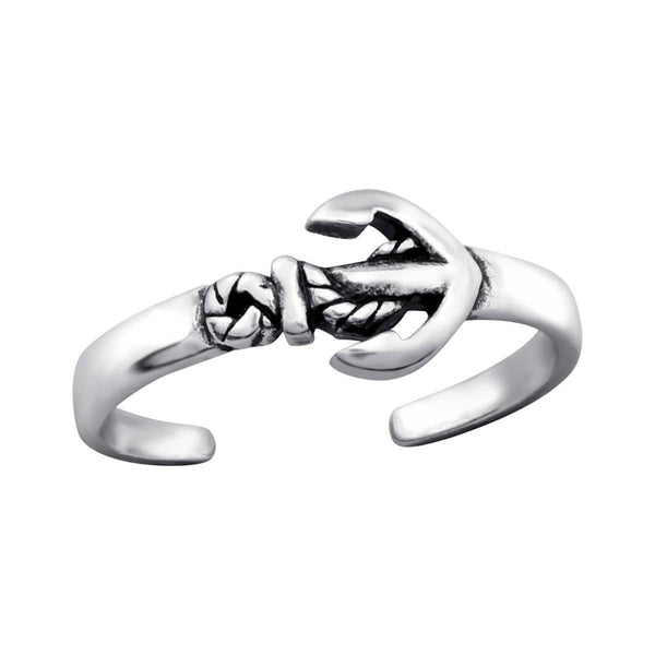Sterling Silver Oxidised Anchor Toe Ring