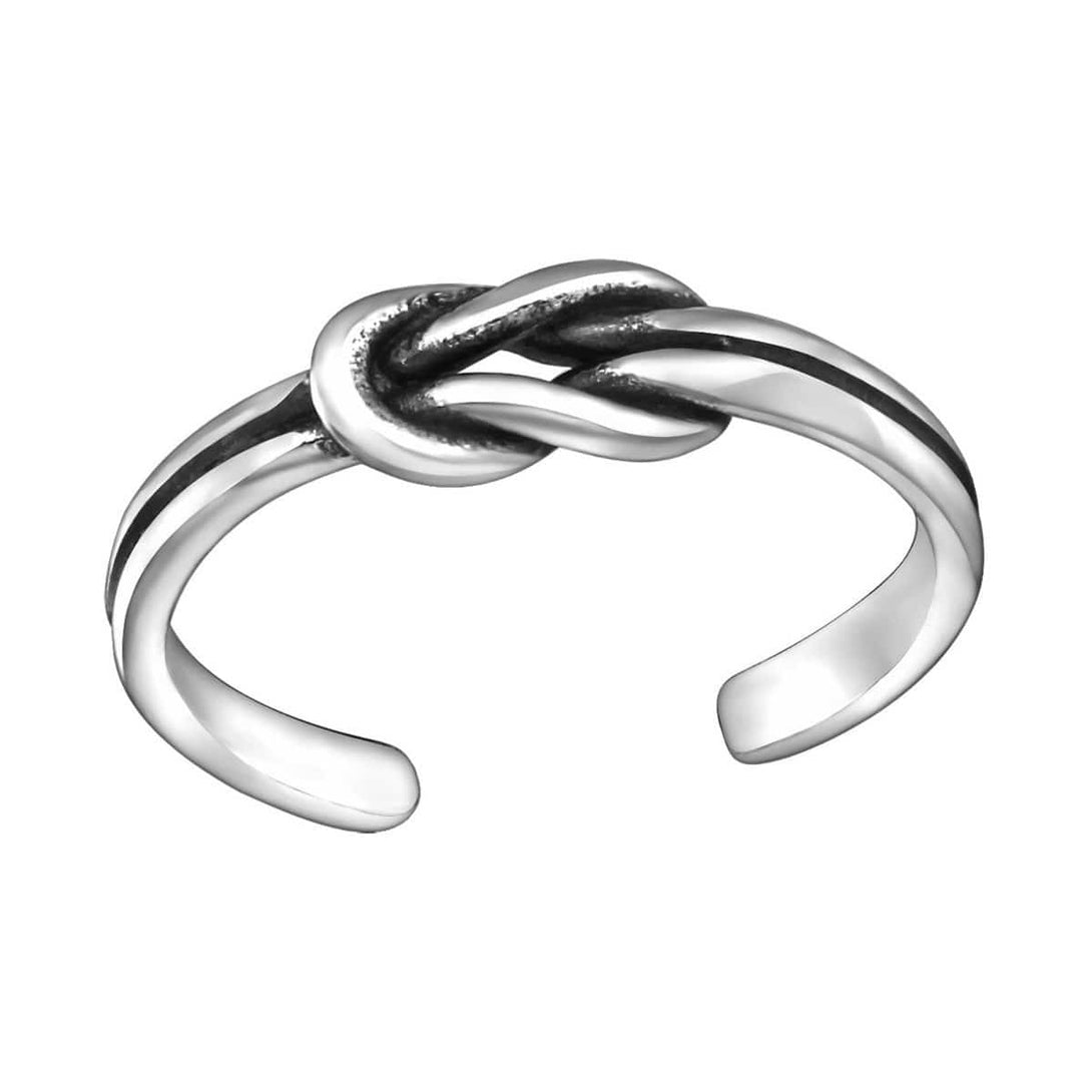 Sterling Silver Oxidised Knot Toe Ring