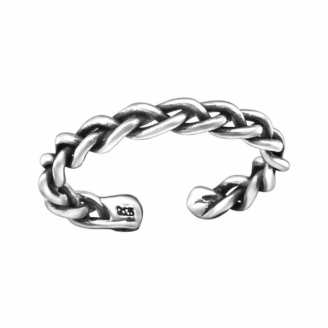 Sterling Silver Oxidised Chain Toe Ring