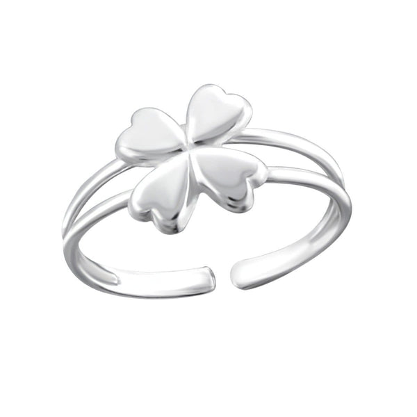 Sterling Silver D Flower Toe Ring