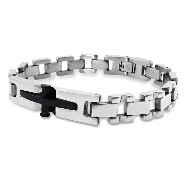 Stainless Steel Cross Bracelet for Men