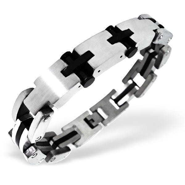 Stainless Steel Cross Bracelet for Men