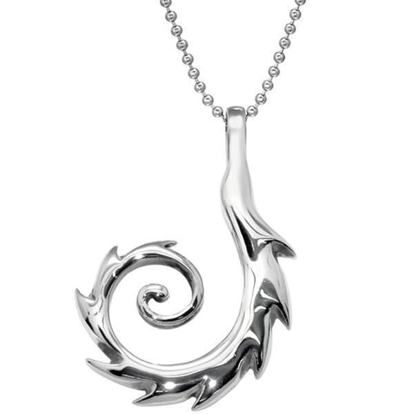 Stainless Steel Spiral Pendant Necklace