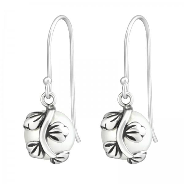 Silver Branch Pearl Earrings